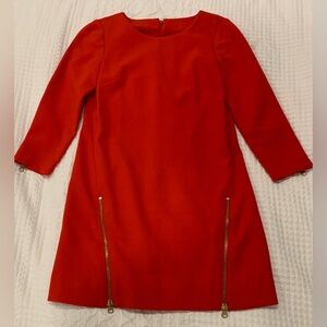 J. Crew Red A-line Dress 3/4 Sleeve